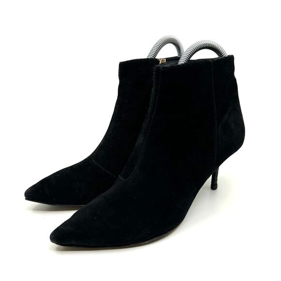 Burberry Black Suede Pointed Toe Stiletto Ankle Boots Women's 5.5 US - Picture 1 of 10